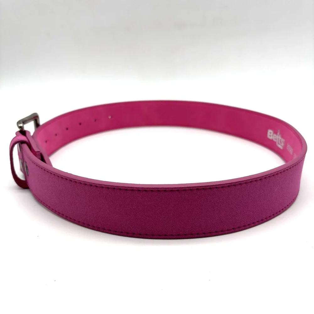 Vintage Y2K Belts.com BS066 Hot Pink Genuine Suede Leather Belt 30 27-33